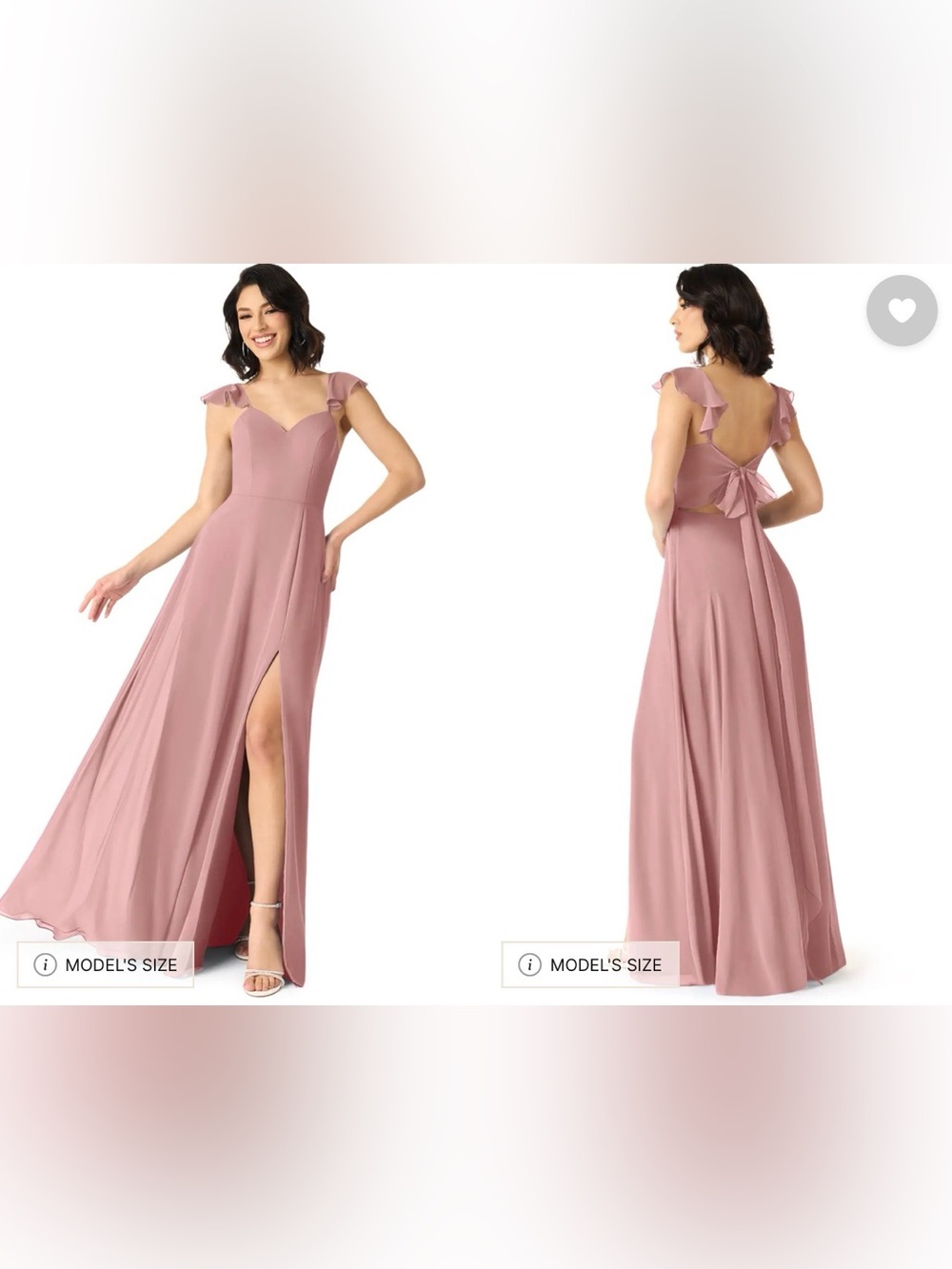 Azazie Everett Dusty Rose Chiffon Dress - Picture 2 of 9
